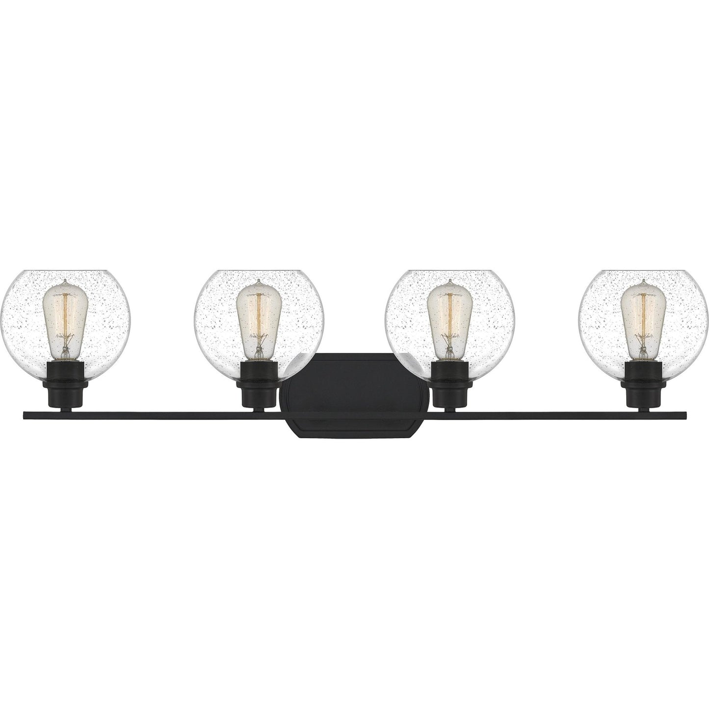 UQL3451 Utilitarian Bath Vanity Light, 8.5"H x 36"W, Matte Black Finish, Waterbury Collection