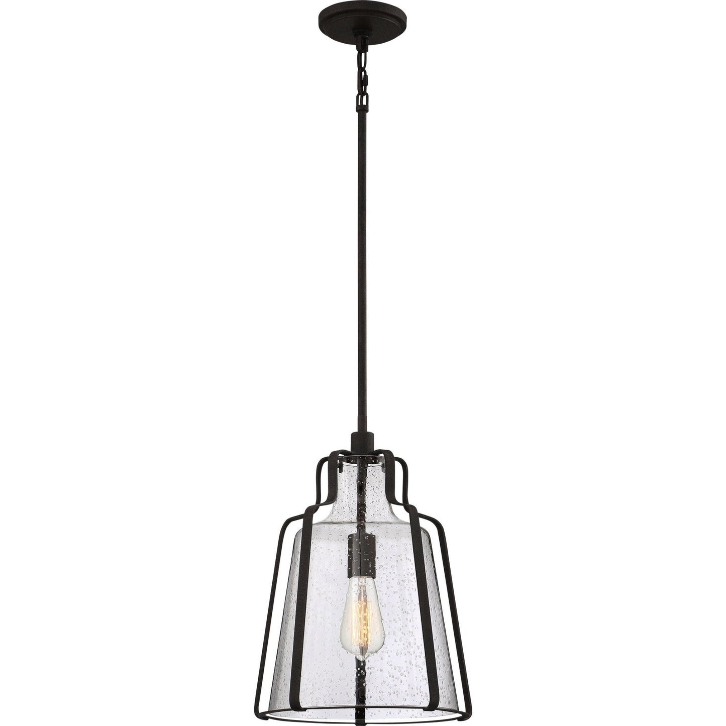 UQL3600 Luxe Industrial Pendant Light, 16.75"H x 12.5"W, Antique Black Finish, Yakima Collection