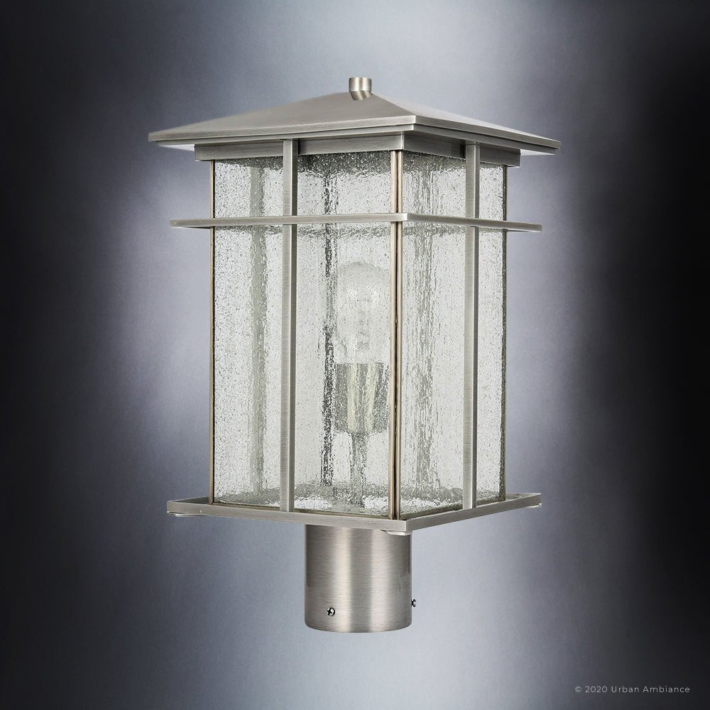 UEX1005 Craftsman Outdoor Post Light 17''H x 9''W, Burnished Aluminum Finish, Milwaukee Collection