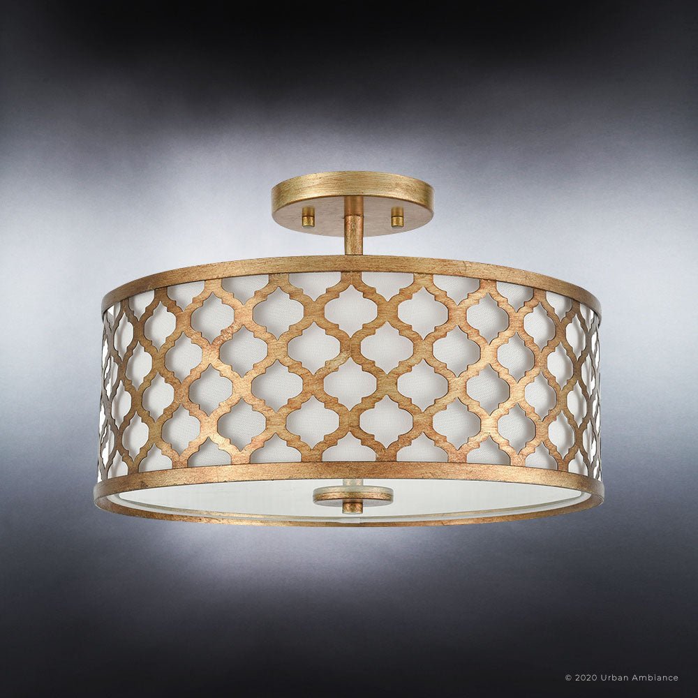 UEX2020 Mediterranean Ceiling Light 11''H x 16''W, Dark Gold Finish, Arlington Collection