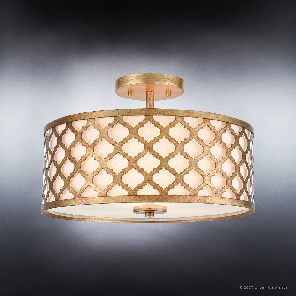 UEX2020 Mediterranean Ceiling Light 11''H x 16''W, Dark Gold Finish, Arlington Collection