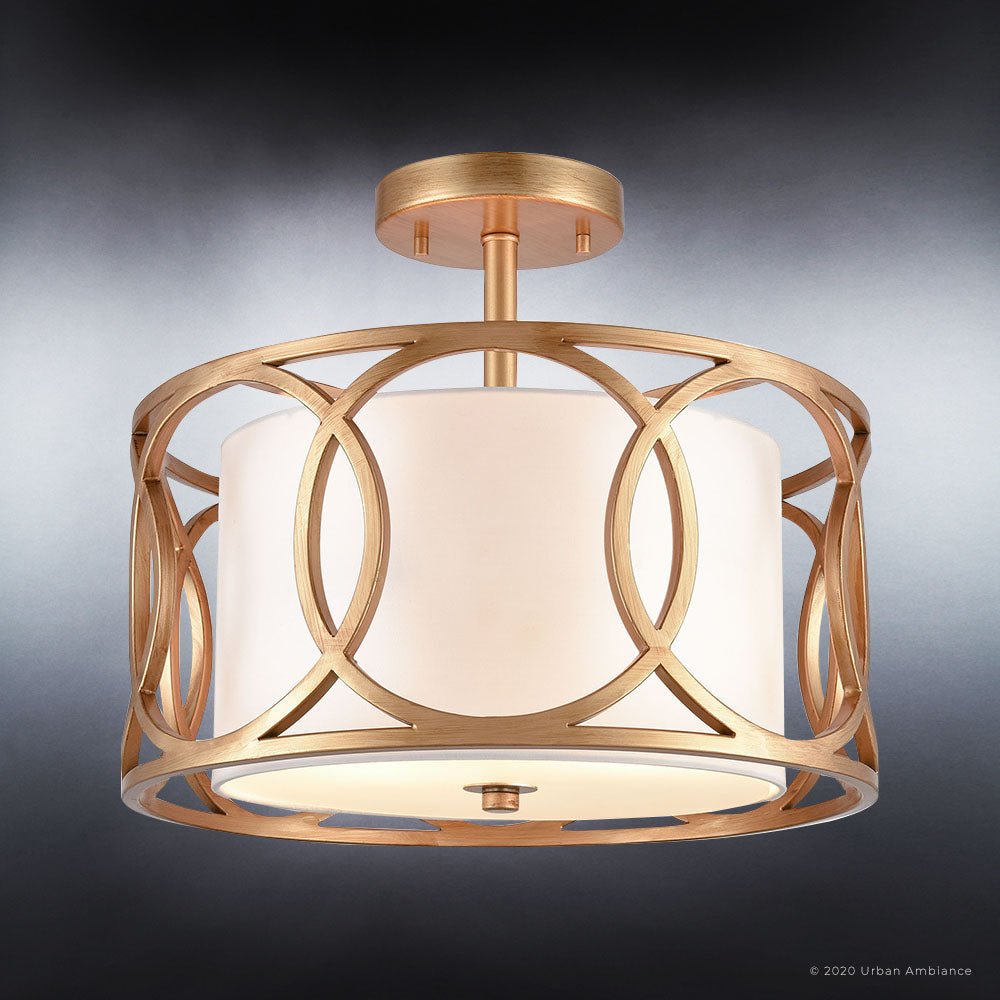 UEX2030 Cosmopolitan Ceiling Light 14''H x 16''W, Matte Gold Finish, Corvallis Collection