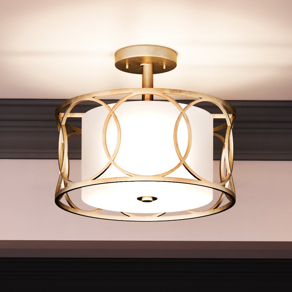 UEX2030 Cosmopolitan Ceiling Light 14''H x 16''W, Matte Gold Finish, Corvallis Collection