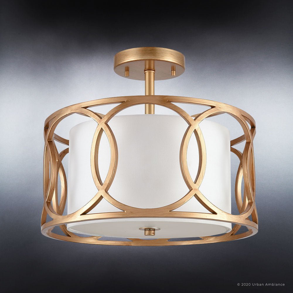 UEX2030 Cosmopolitan Ceiling Light 14''H x 16''W, Matte Gold Finish, Corvallis Collection