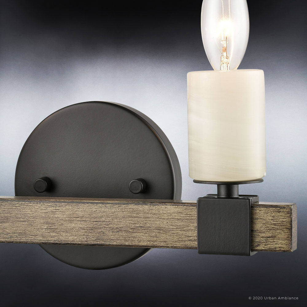 UEX2056 Modern Farmhouse Bath Light 6''H x 12''W, Matte Black Finish, Greenville Collection