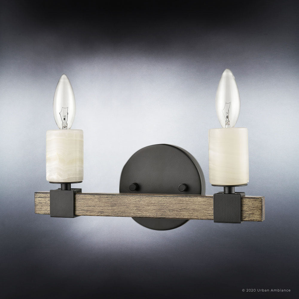 UEX2056 Modern Farmhouse Bath Light 6''H x 12''W, Matte Black Finish, Greenville Collection