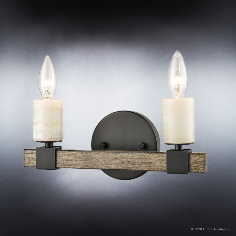 UEX2056 Modern Farmhouse Bath Light 6''H x 12''W, Matte Black Finish, Greenville Collection