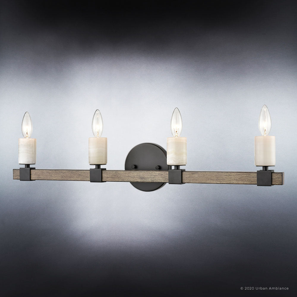 UEX2058 Modern Farmhouse Bath Light 6''H x 30''W, Matte Black Finish, Greenville Collection