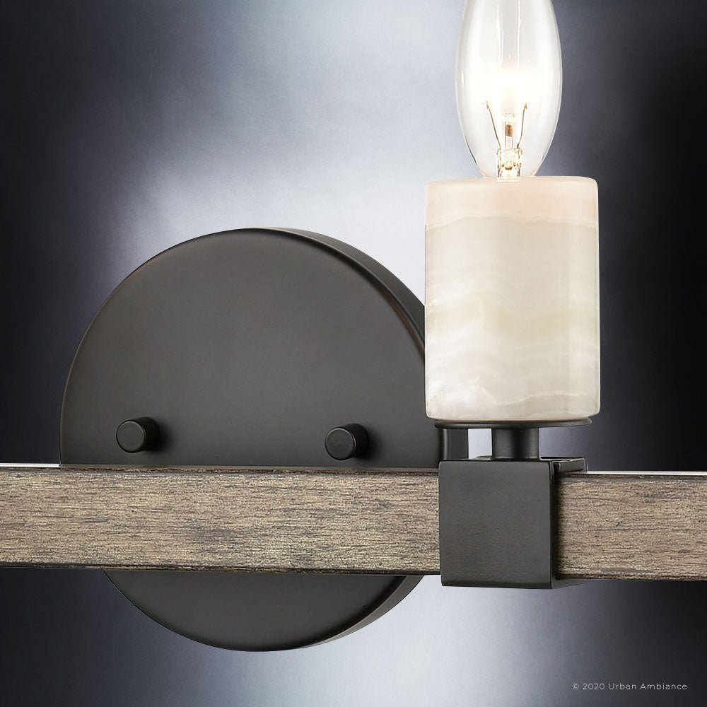 UEX2058 Modern Farmhouse Bath Light 6''H x 30''W, Matte Black Finish, Greenville Collection