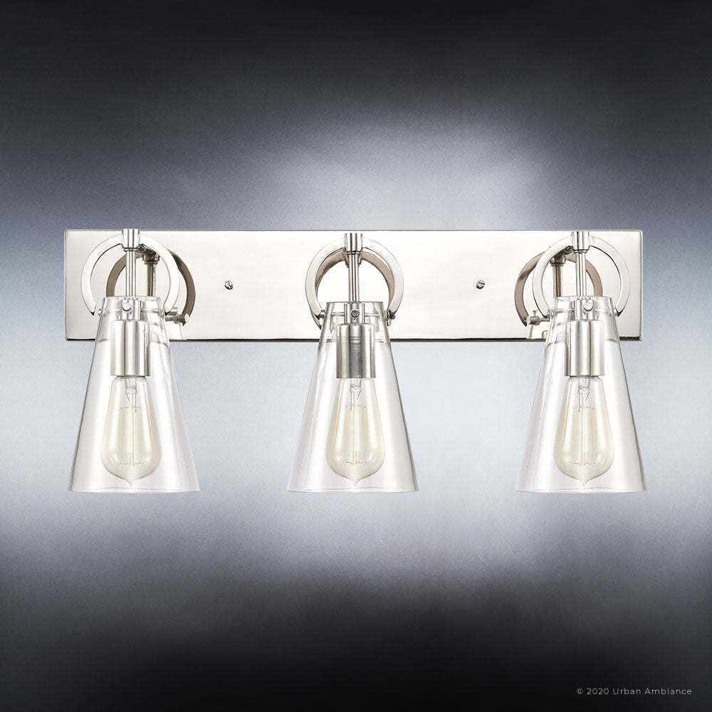 UEX2542 New Traditional Bath Light 10''H x 23''W, Polished Nickel Finish, Irvine Collection