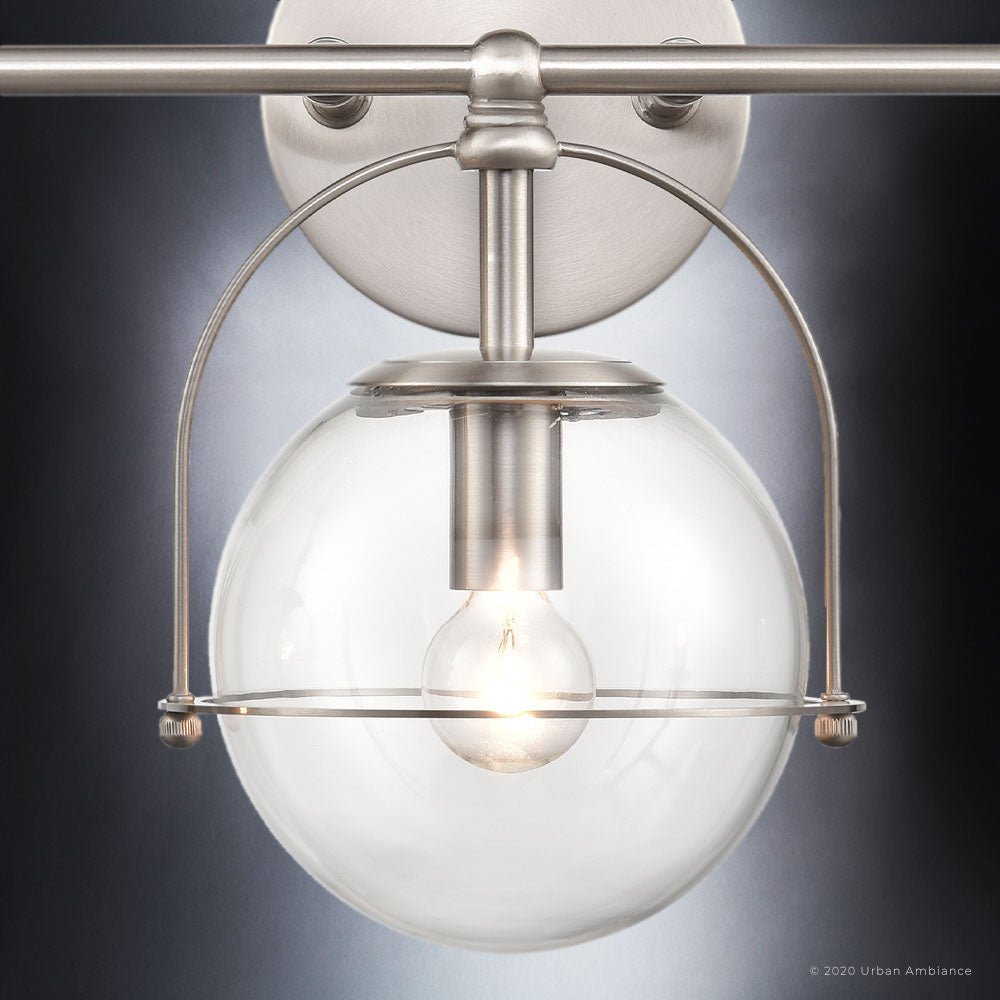 UEX2712 Industrial Bath Light 10''H x 24''W, Satin Nickel Finish, Charlotte Collection