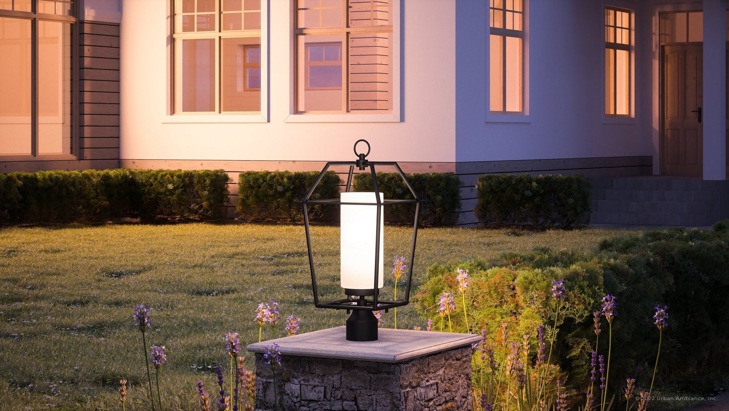 UHP1394 Minimalist Outdoor Post Light 21.125''H x 11''W, Midnight Black Finish, Chandler Collection