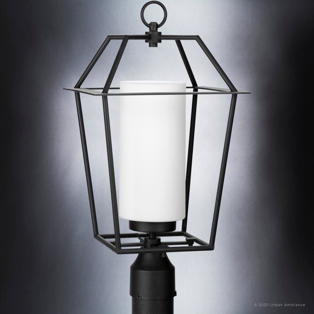 UHP1394 Minimalist Outdoor Post Light 21.125''H x 11''W, Midnight Black Finish, Chandler Collection