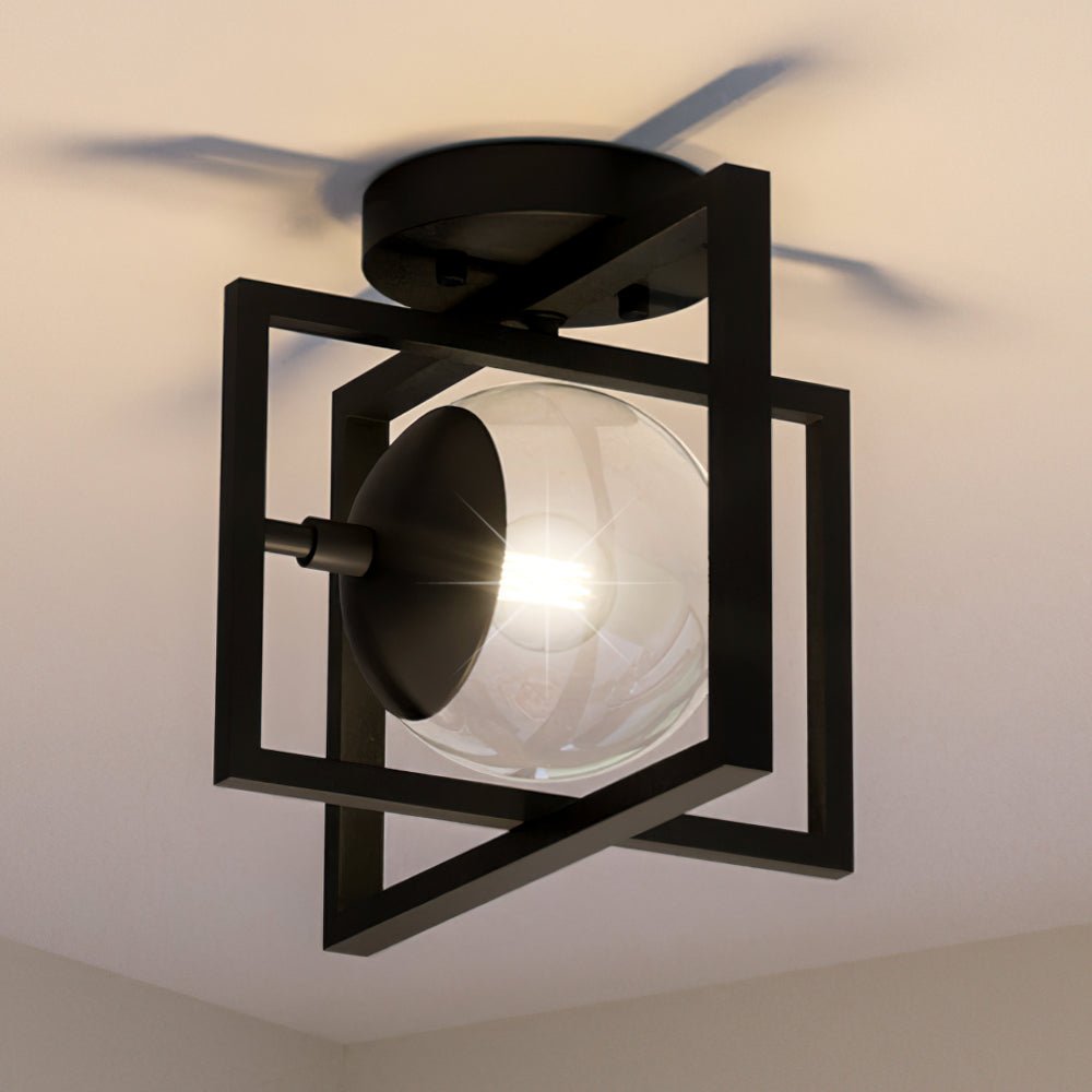 UHP4021 Minimalist Ceiling Light 9.75''H x 12''W, Midnight Black Finish, Singleton Collection