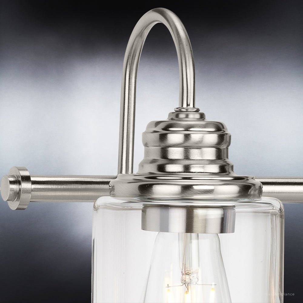 UHP4062 Vintage Bath Light 9.875''H x 23.375''W, Brushed Nickel Finish, Hedland Collection