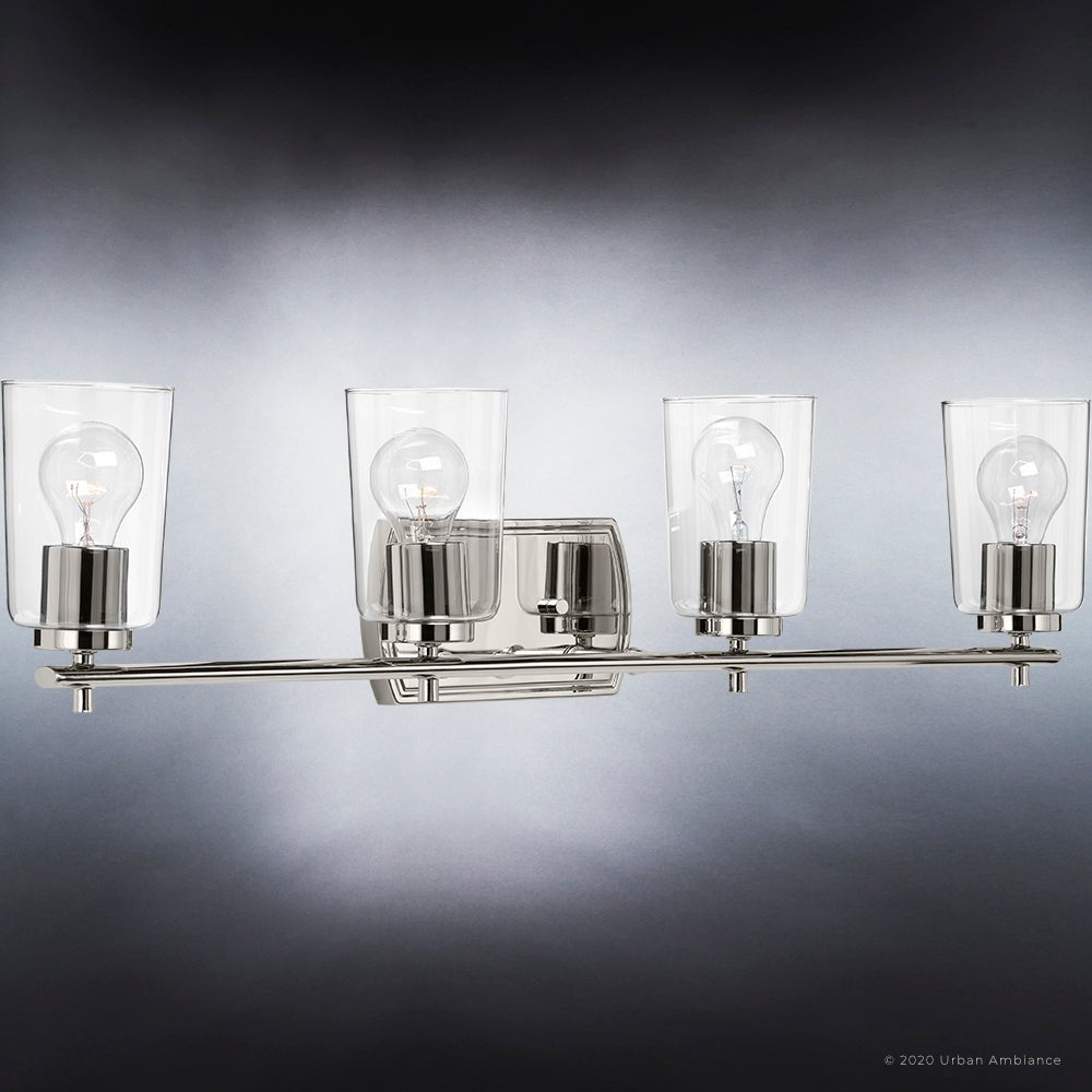 UHP4153 Traditional Bath Light 7.625''H x 32''W, Polished Nickel Finish, Esperance Collection