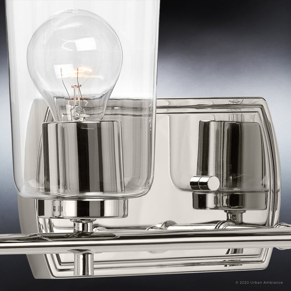 UHP4153 Traditional Bath Light 7.625''H x 32''W, Polished Nickel Finish, Esperance Collection