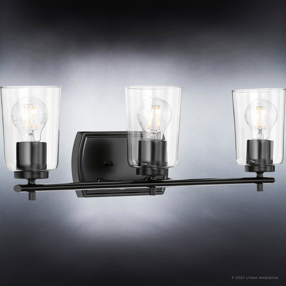 UHP4156 Traditional Bath Light 7.625''H x 23''W, Midnight Black Finish, Esperance Collection