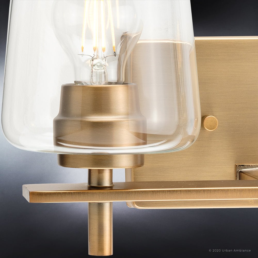 UHP4205 New Traditional Bath Light 8.5''H x 14.625''W, Olde Brass Finish, Swan-Hill Collection