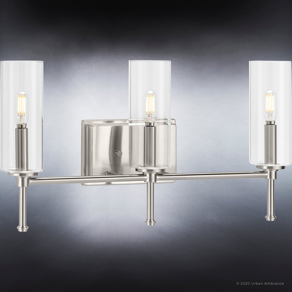 UHP4222 Contemporary Bath Light 11.5''H x 22.125''W, Brushed Nickel Finish, Parkes Collection