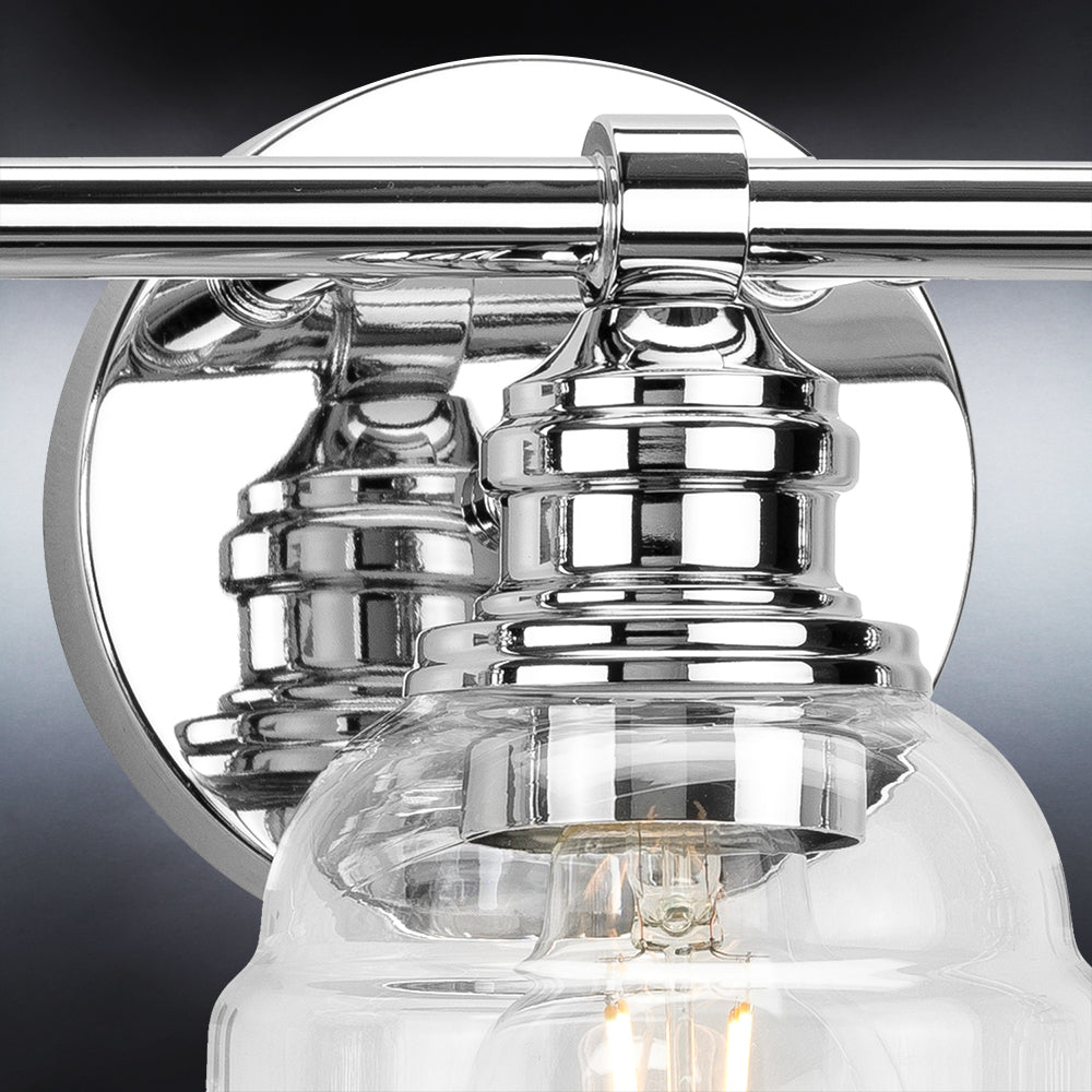 UHP4302 Vintage Bath Light 7.875''H x 21''W, Polished Chrome Finish, Phoenix Collection