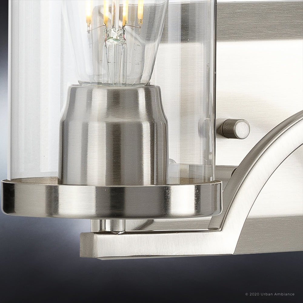 UHP4360 Contemporary Bath Light 8''H x 16''W, Brushed Nickel Finish, Mesa Collection