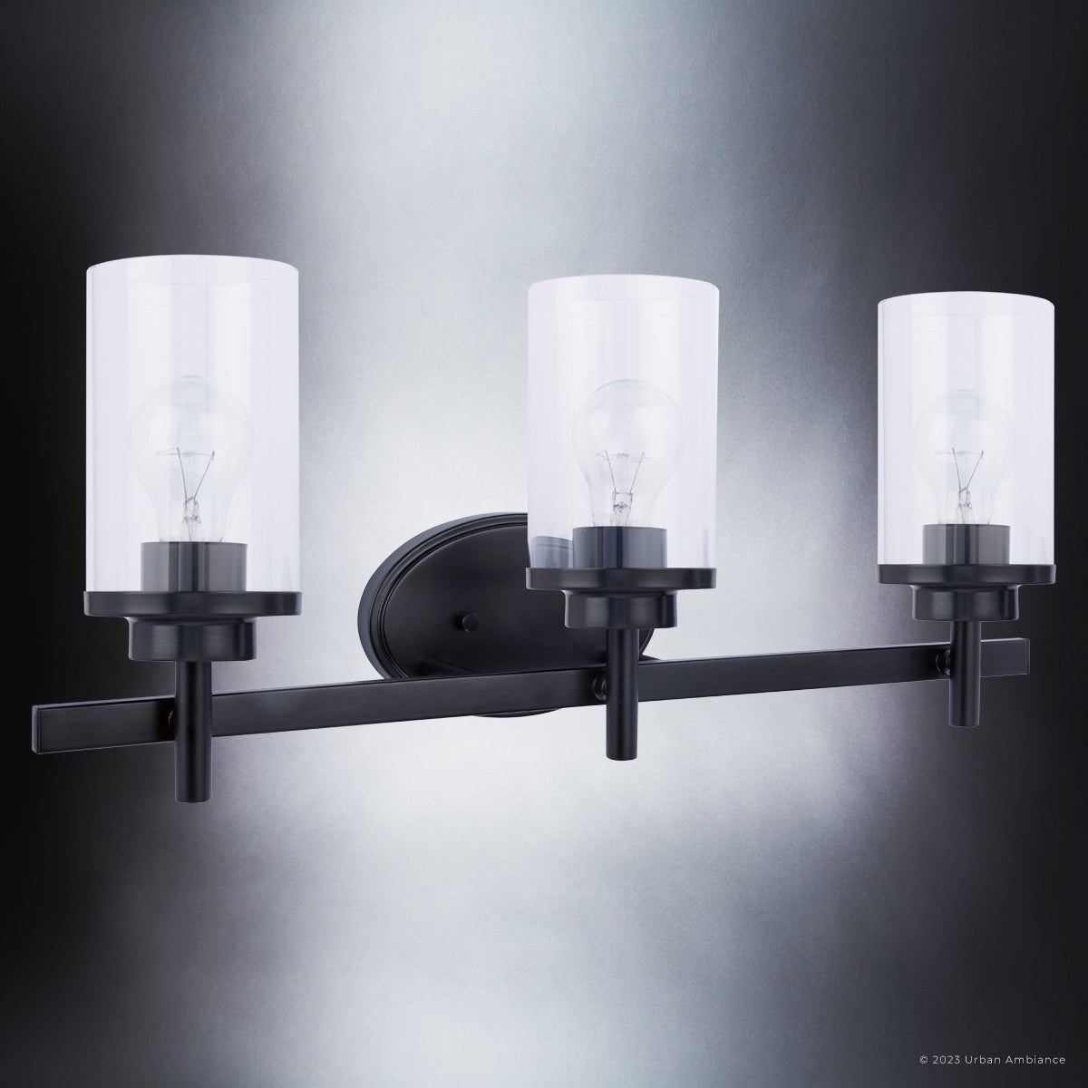 ULB2040 New Traditional Bath Light, 10''H x 21''W, Matte Black Finish, Istria Collection