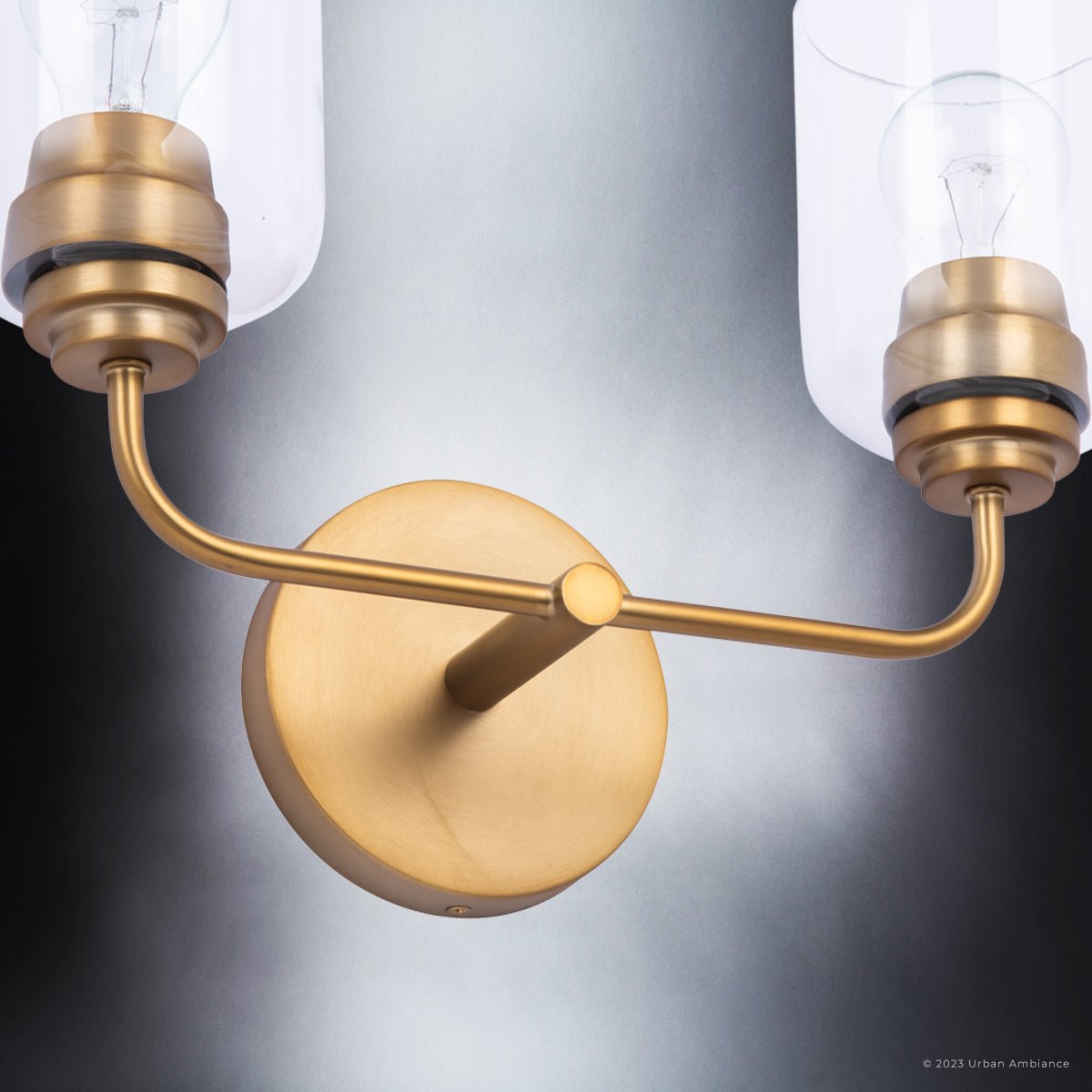 ULB2091 New Traditional Bath Light, 11''H x 15''W, Satin Brass Finish, Petra Collection