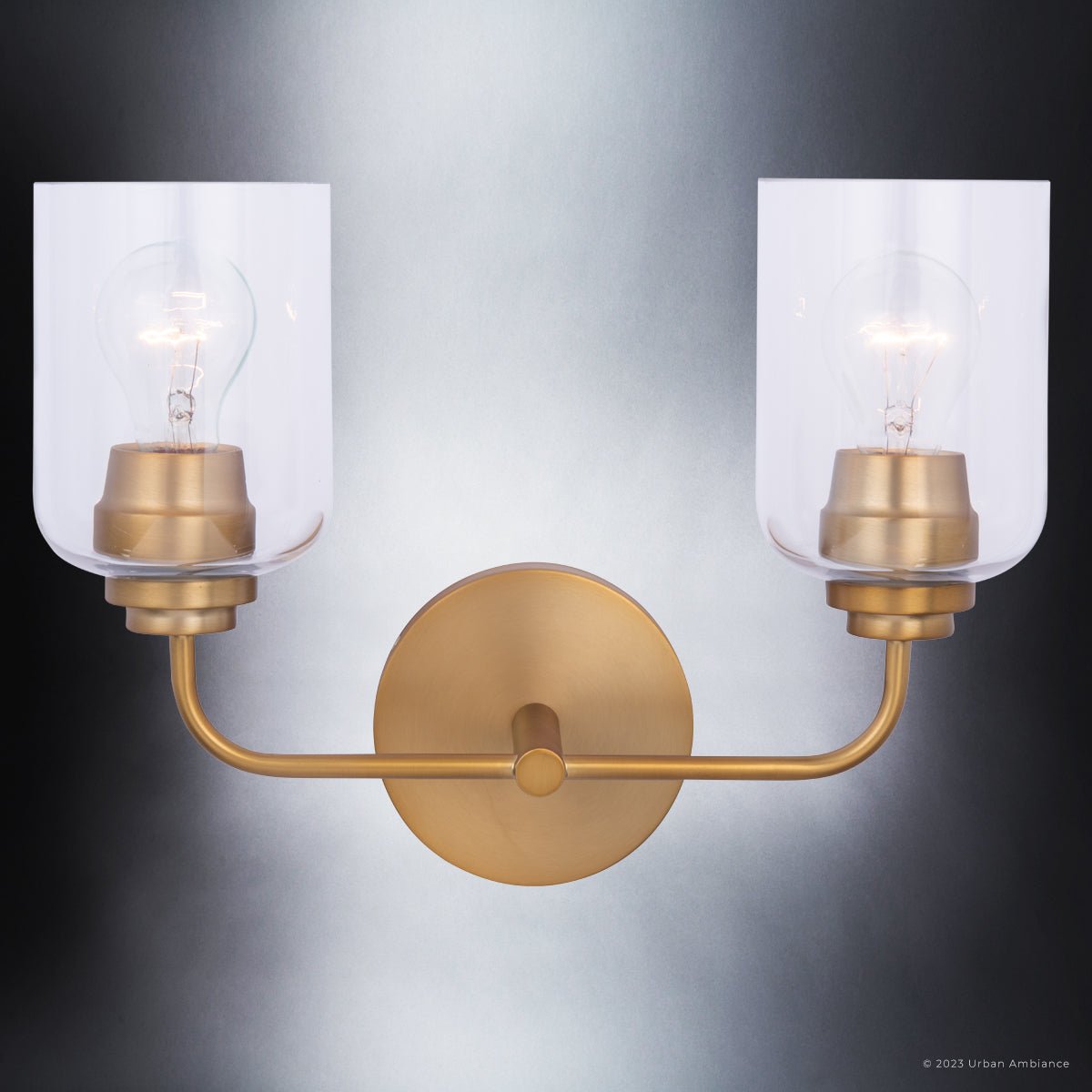 ULB2091 New Traditional Bath Light, 11''H x 15''W, Satin Brass Finish, Petra Collection