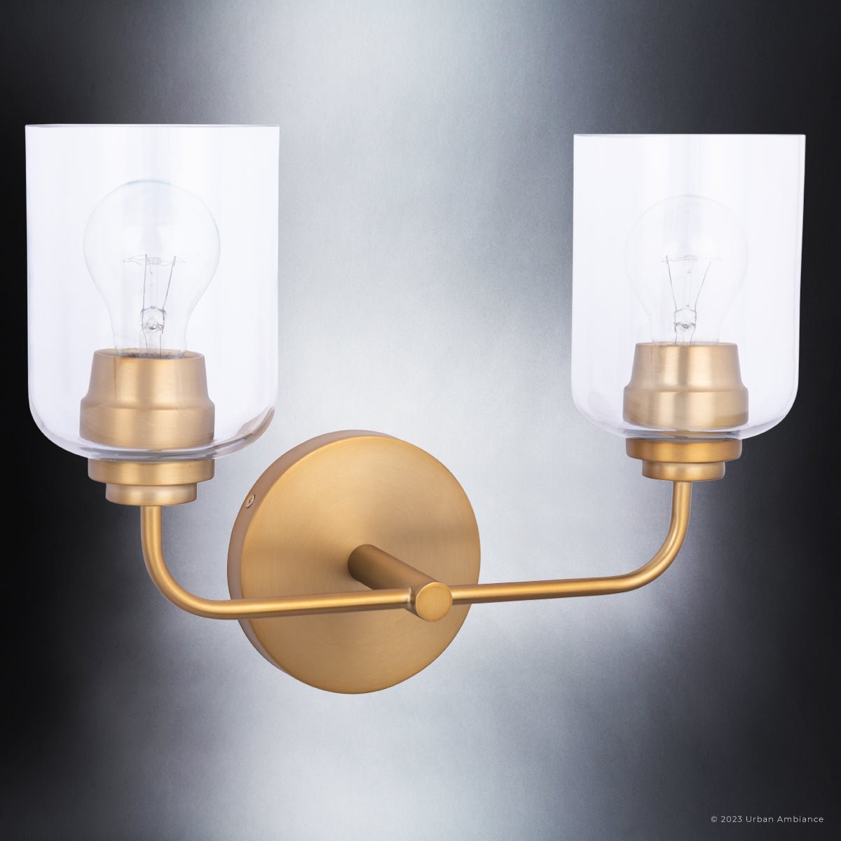 ULB2091 New Traditional Bath Light, 11''H x 15''W, Satin Brass Finish, Petra Collection