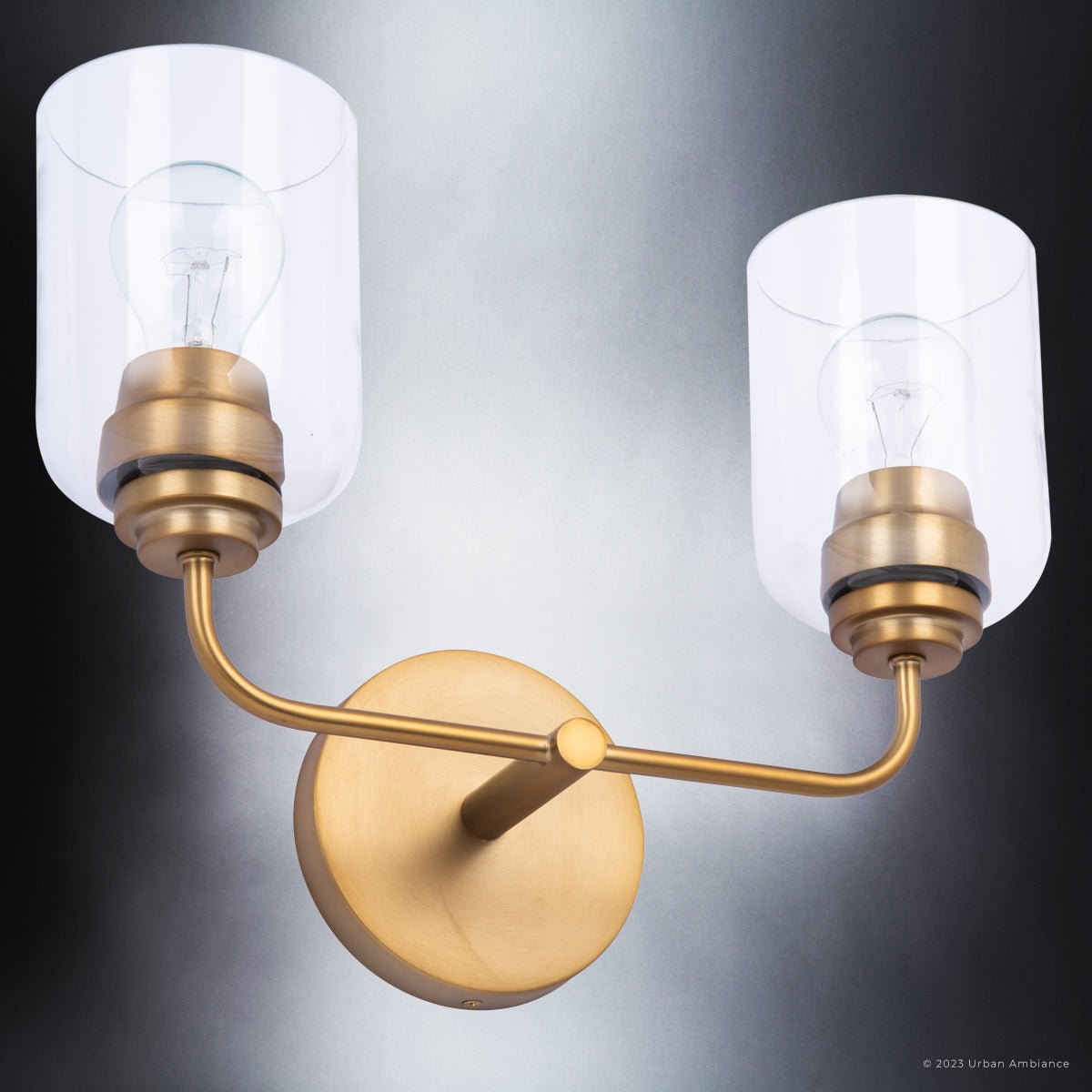 ULB2091 New Traditional Bath Light, 11''H x 15''W, Satin Brass Finish, Petra Collection