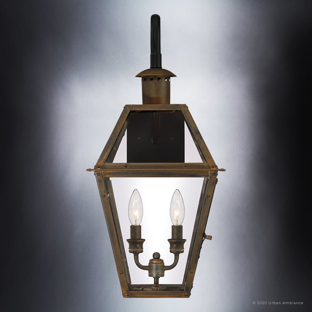 UQL1377 Historic Outdoor Wall Light, 22.5"H x 10.5"W, Bygone Bronze Finish, Paris Collection