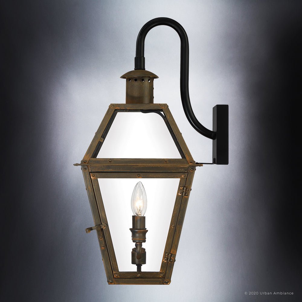 UQL1377 Historic Outdoor Wall Light, 22.5"H x 10.5"W, Bygone Bronze Finish, Paris Collection