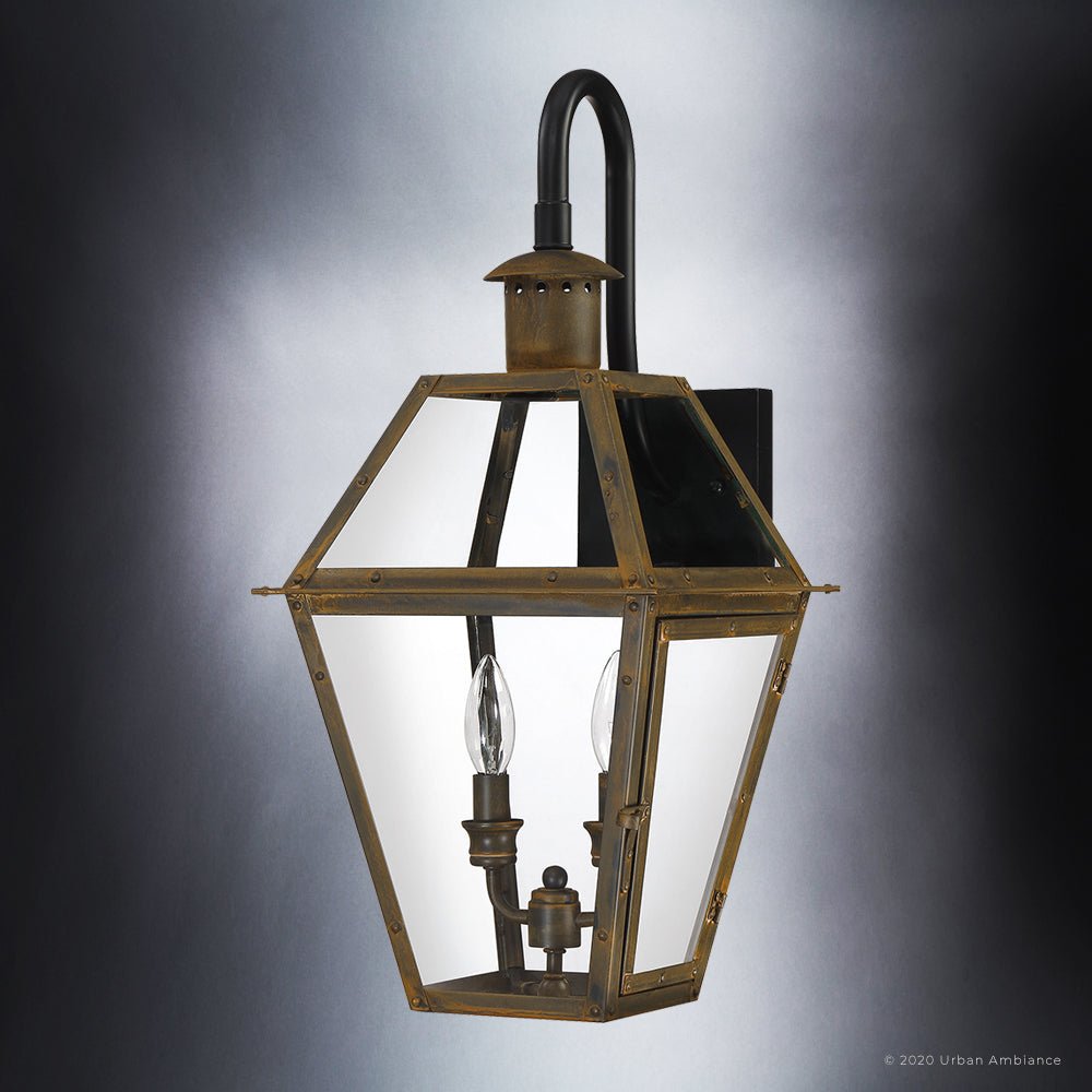 UQL1377 Historic Outdoor Wall Light, 22.5"H x 10.5"W, Bygone Bronze Finish, Paris Collection