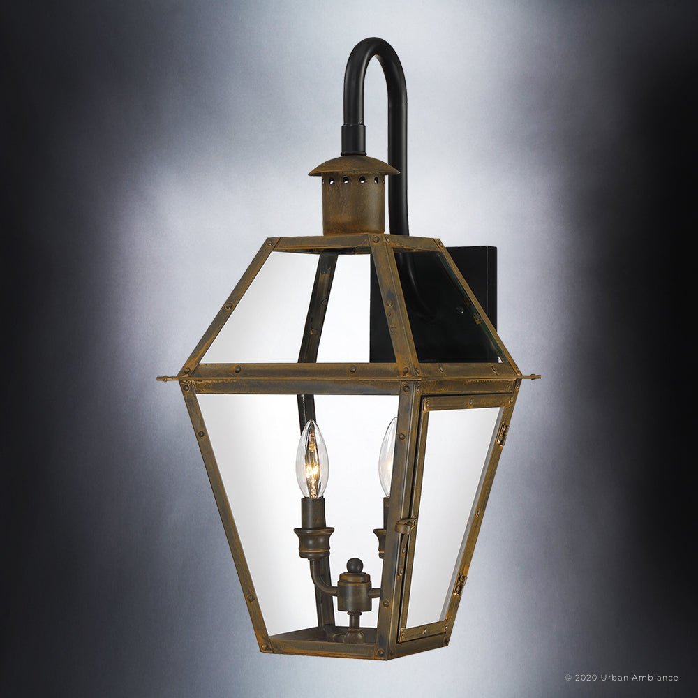 UQL1377 Historic Outdoor Wall Light, 22.5"H x 10.5"W, Bygone Bronze Finish, Paris Collection