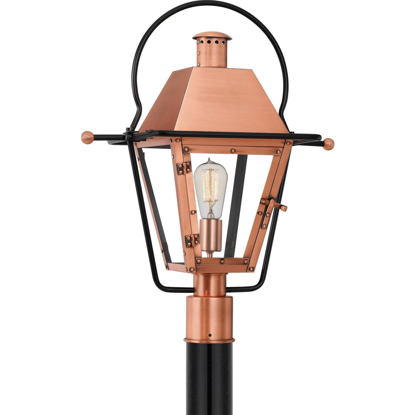 UQL1380 Historic Outdoor Post/Pier Light, 22.75"H x 17.75"W, Rustic Copper Finish, Paris Collection