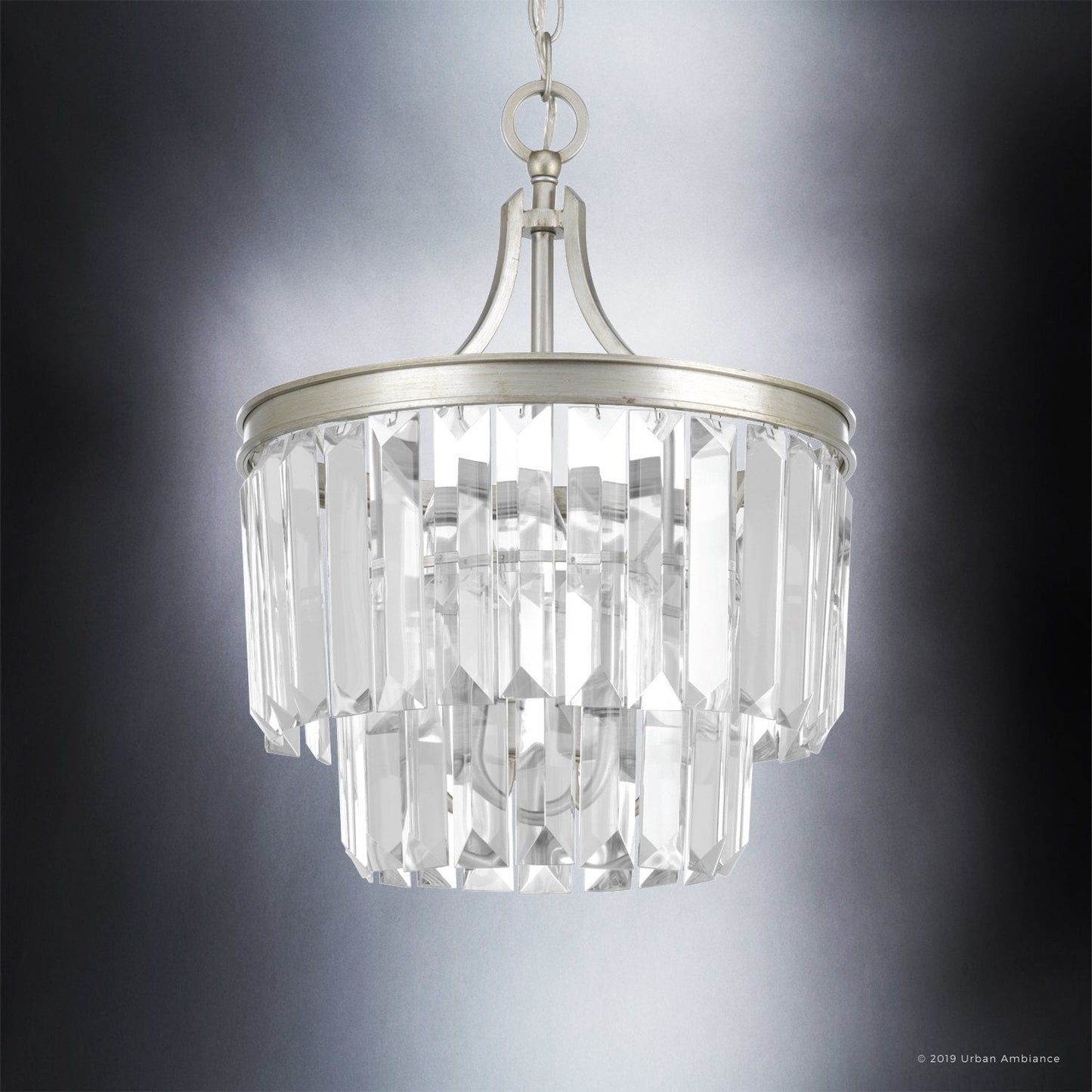 UHP2466 Cosmopolitan Ceiling Light, 15-1/2" x 13-1/8", Antique Silver Finish, Lille Collection