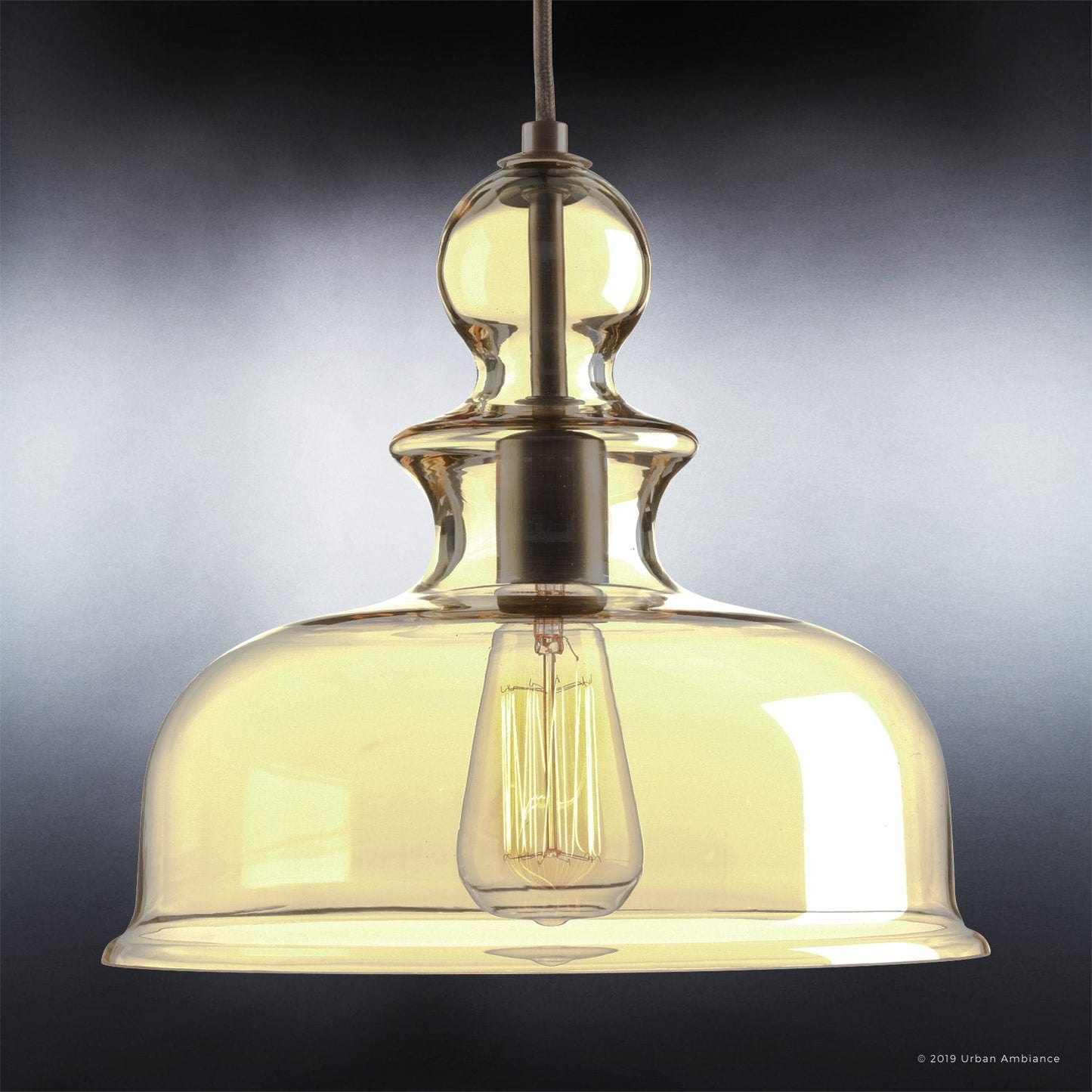 UHP3042 Modern Farmhouse Farmhouse Pendant Light, 11-1/4" x 12", Olde Bronze Finish, Dundee Collection